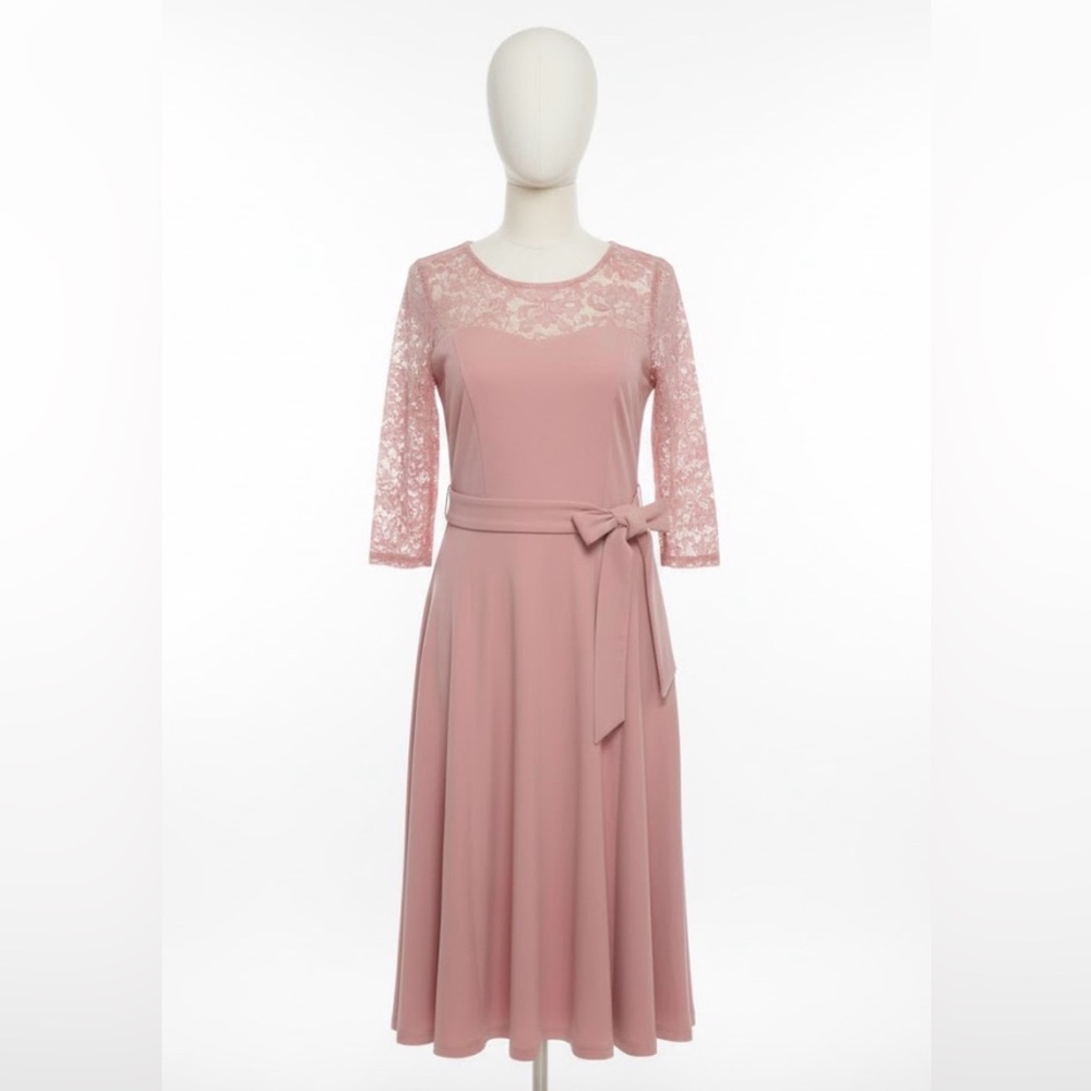 Chic Long Sleeve Lace Dress in Blush(V5)